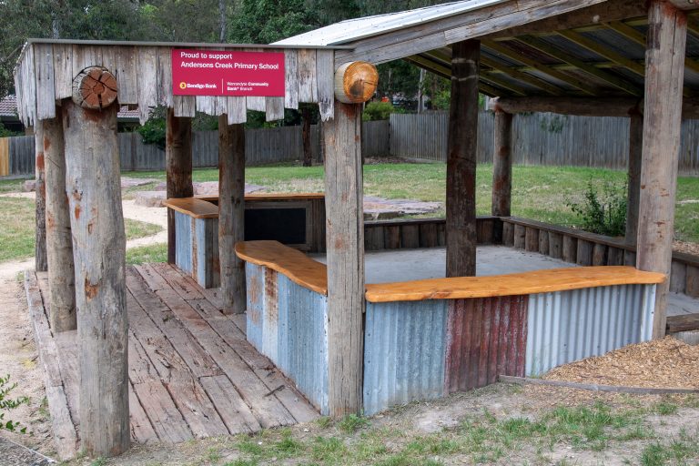 Side view of the learning shack