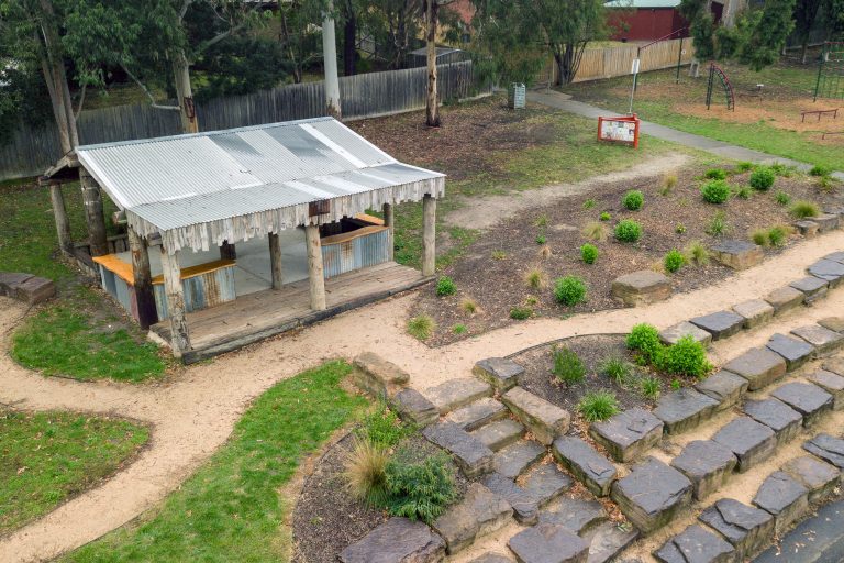 Aerial view of the learning shack