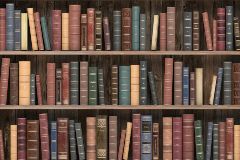 Books on a shelf